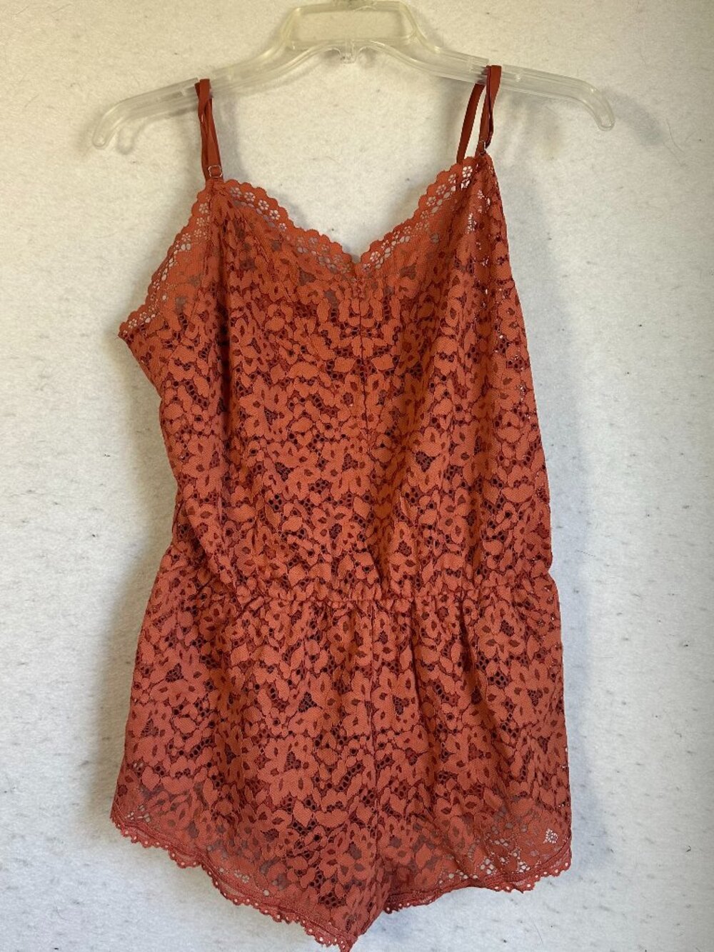 Victoria's Secret brown Lace Chemise Romper Teddy one piece Size L lingerie